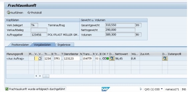 Frachtkosten SAP Frachtkostenmanagement