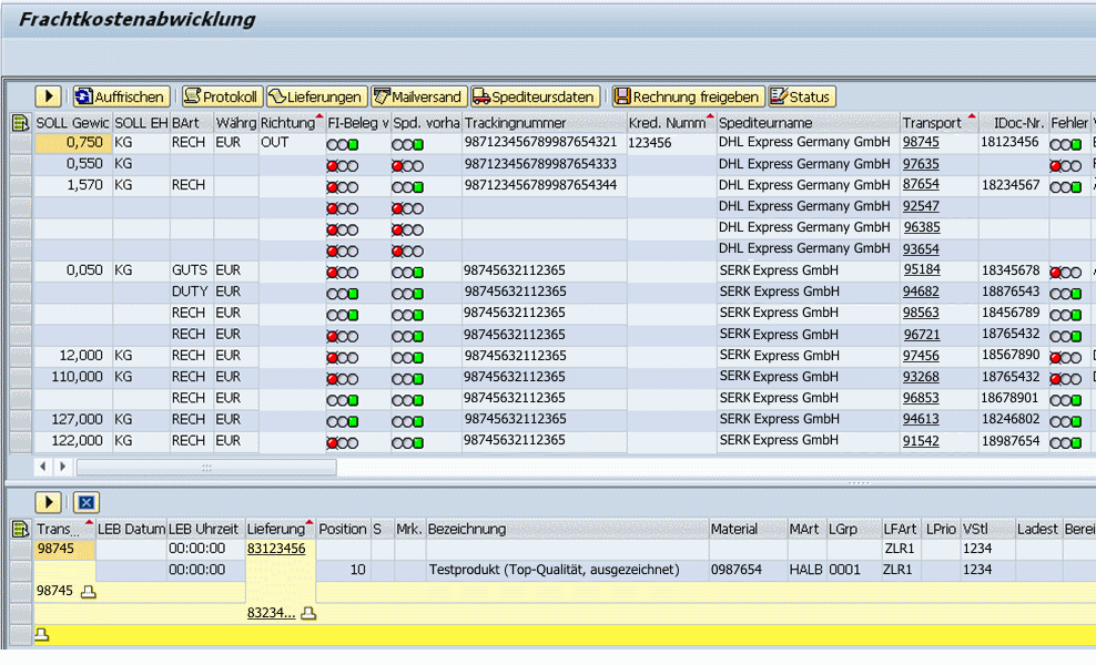 Frachtkostenmonitor SERKEM SAP