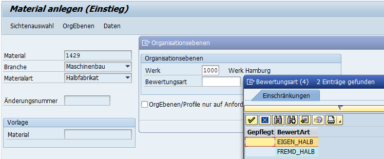 SAP Materialbewertung: getrennt bewerten (Bestandsführung)