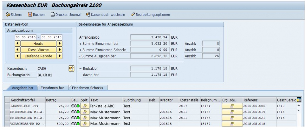 SAP Kassenbuch SAP FICO