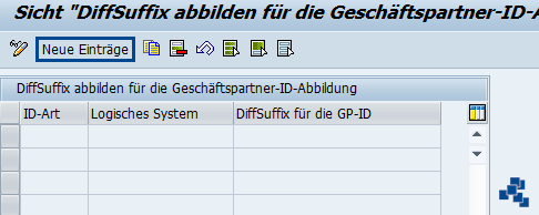 SAP EWM Abbildung Geschaeftspartner Differenzierungssuffix abbilden neuer Eintrag