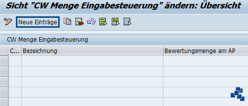SAP EWM Catch Weight Profile Bewertungsmengen definieren neuer Eintrag