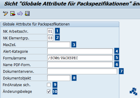 SAP EWM Allgemeine Packspezifikationsparameter definieren