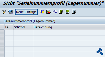 SAP EWM Lagernummernabhängige Serialnummernprofile definieren neuer Eintrag