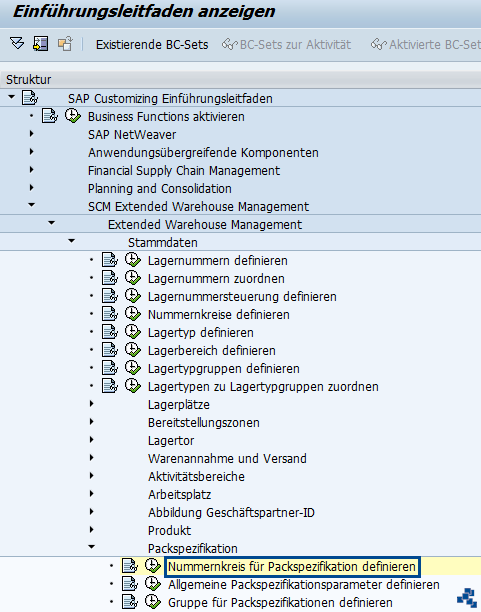 SAP EWM Nummernkreis für Packspezifikation definieren Customizing