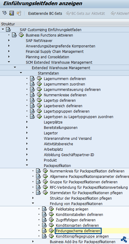 SAP EWM Findungsschema definieren_Customizing