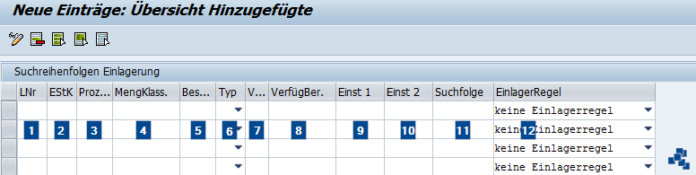 Lagertypsuchreihenfolge für Einlagerung bestimmen