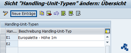 SAP EWM HU-Typen definieren_neuer Eintrag