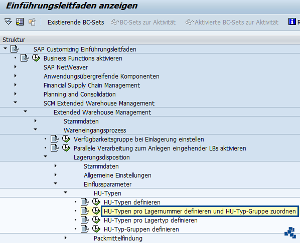 SAP EWM HU-Typen pro Lagernummer definieren und HU-Typ-Gruppe zuordnen_Customizing
