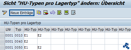 SAP EWM HU-Typen pro Lagertyp definieren_neuer Eintrag