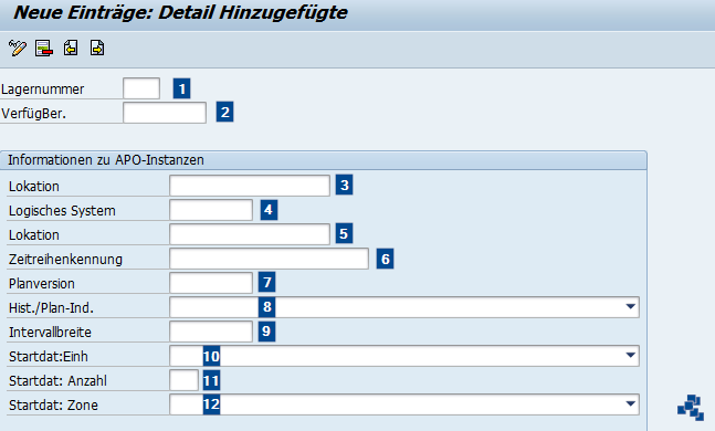 SAP EWM Informationen zu APO-Instanzen ändern