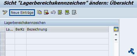 SAP EWM Lagerbereichskennzeichen anlegen_neuer Eintrag