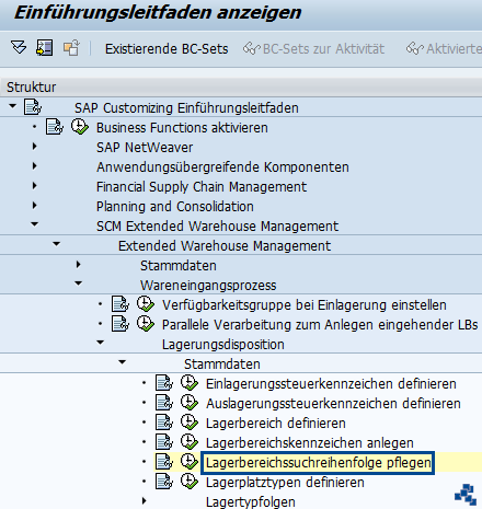 SAP EWM Lagerbereichssuchreihenfolge pflegen_Customizing