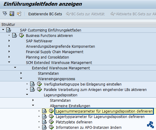 SAP EWM Lagernummerparameter für Lagerungsdisposition definieren_Customizing