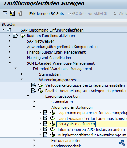 SAP EWM Platztypliste definieren_Customizing