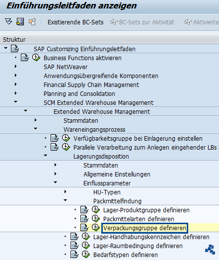 SAP EWM Verpackungsgruppe definieren_Customizing