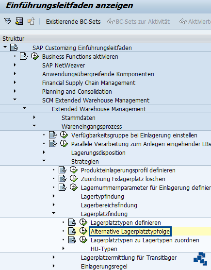 SAP EWM Alternative Lagerplatztypfolge_Customizing