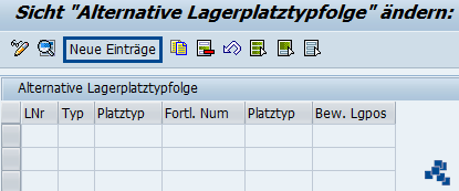 SAP EWM Alternative Lagerplatztypfolge_neuer Eintrag