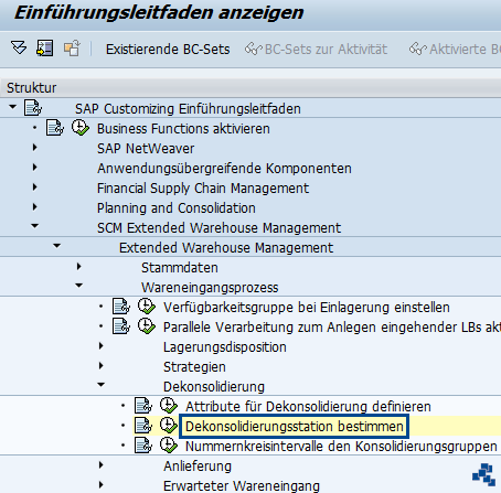 SAP EWM Dekonsolidierungsstation bestimmen_Customizing