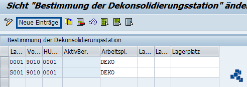 SAP EWM Dekonsolidierungsstation bestimmen_neuer Eintrag