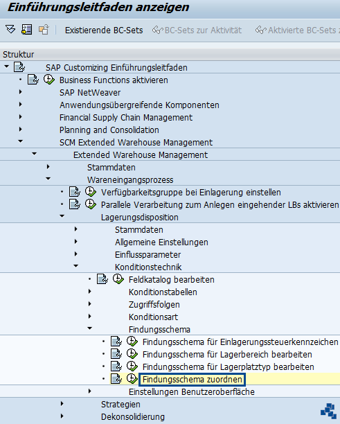 SAP EWM Findungsschema zuordnen_Customizing
