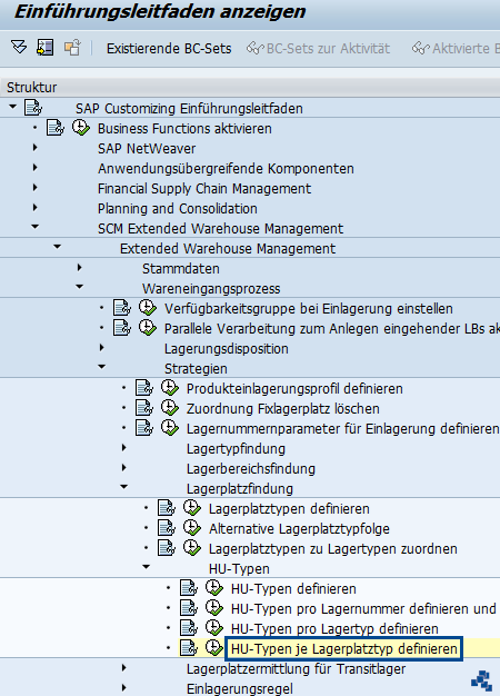 SAP EWM HU-Typen je Lagerplatztyp definieren_Customizing