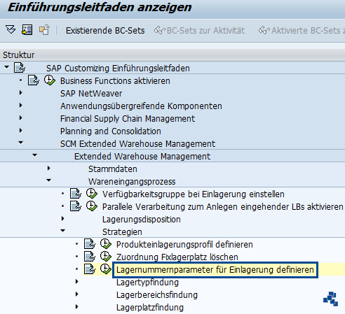 SAP EWM Lagernummernparameter für Einlagerung definieren_Customizing