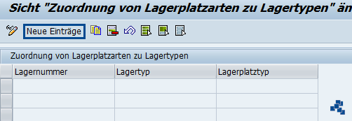 SAP EWM Lagerplatztypen zu Lagertypen zuordnen_neuer Eintrag