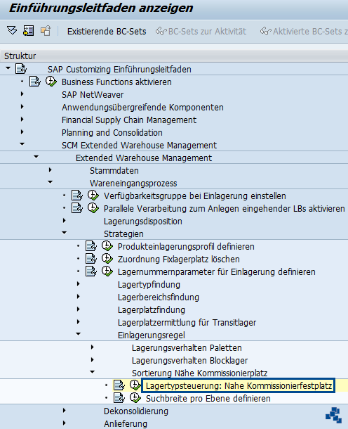 SAP EWM Lagertypsteuerung Nahe Kommissionierfestplatz_Customizing