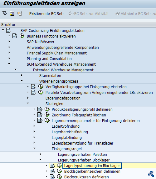 SAP EWM Lagertypsteuerung im Blocklager_Customizing