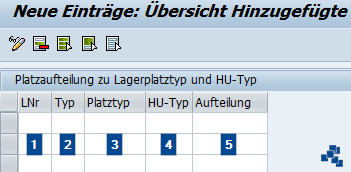 SAP EWM Platzaufteilung für Platztyp und HU-Typ vornehmen