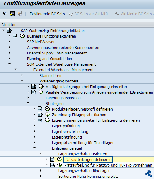SAP EWM Platzaufteilungen definieren_Customizing
