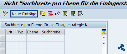 SAP EWM Suchbreite pro Ebene definieren_neuer Eintrag