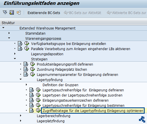 SAP EWM Zugriffsstrategie für die Lagertypfindung Einlagerung optimieren_Customizing