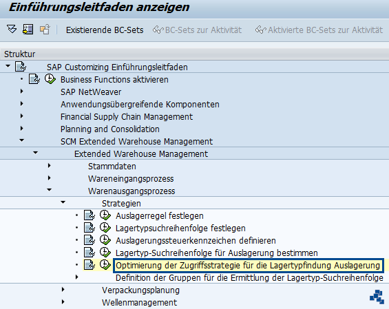 SAP EWM Optimierung der Zugriffsstrategie für die Lagertypfindung Auslagerung_Customizing