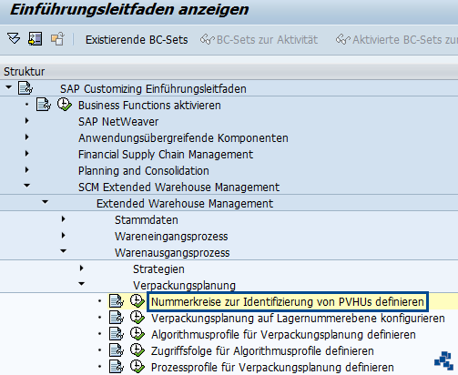 SAP EWM Nummernkreise zur Identifizierung von PVHUs definieren_Customizing