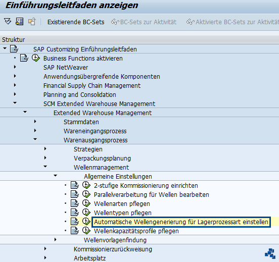 SAP EWM Automatische Wellengenerierung für Lagerprozessart einstellen_Customizing