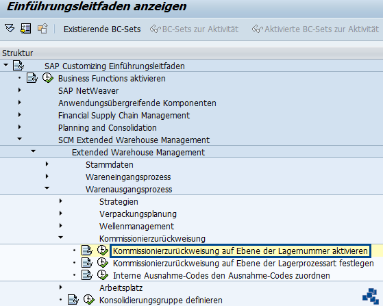SAP EWM Kommissionierzurückweisung auf Ebene der Lagernummer aktivieren_Customizing