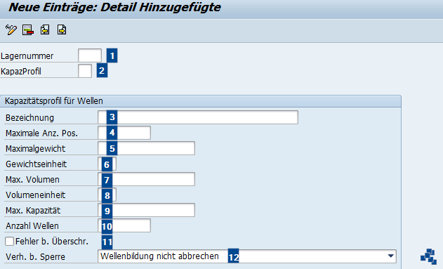 SAP EWM Wellenkapazitaetsprofile pflegen