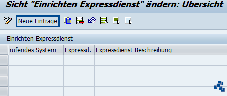 SAP EWM Expressdienstschnittstelle einrichten_neuer Eintrag